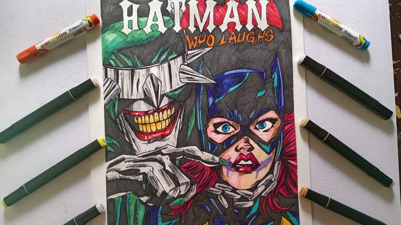 DIBUJANDO!!! El Batman que ríe 👹 de la portada de COMICS 💥💥con ...