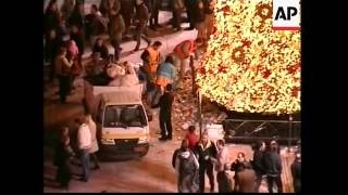 Wrap Christmas Tree Attacked By Rioters Adds Night Shots Of Petrol Bombs