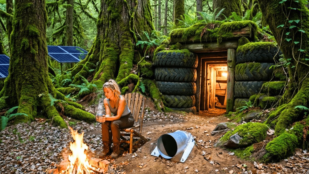 Building a House in the Forest – This Girl Built a Modern Underground Room by Herself