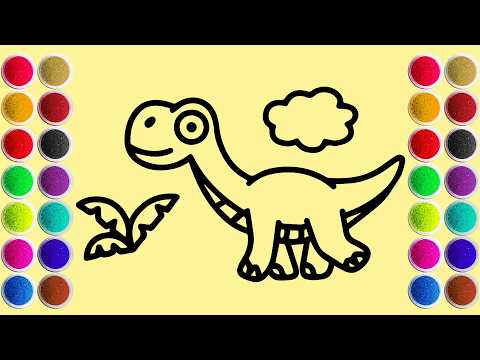 Relax and enjoy this satisfying sand painting of a cute dinosaur | easy step by step tutorial