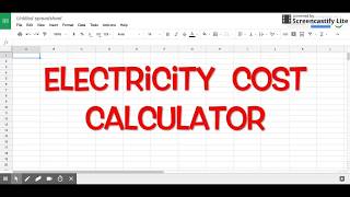 Electricity Cost Calculator using Google Spreadsheet screenshot 1