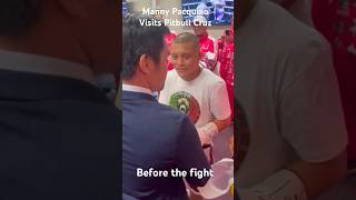 Manny Pacquiao Visits Isaac Pitbull Cruz before the fight Resimi