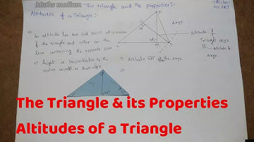 Altitudes of a Triangle-The Triangle & its Properties-7th class/ncert