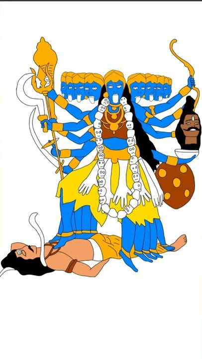 Devi Mahakali drawing | Vighnaharta Ganesh | #drawing #vighnaharta_ganesh #shorts #das_mahavidya