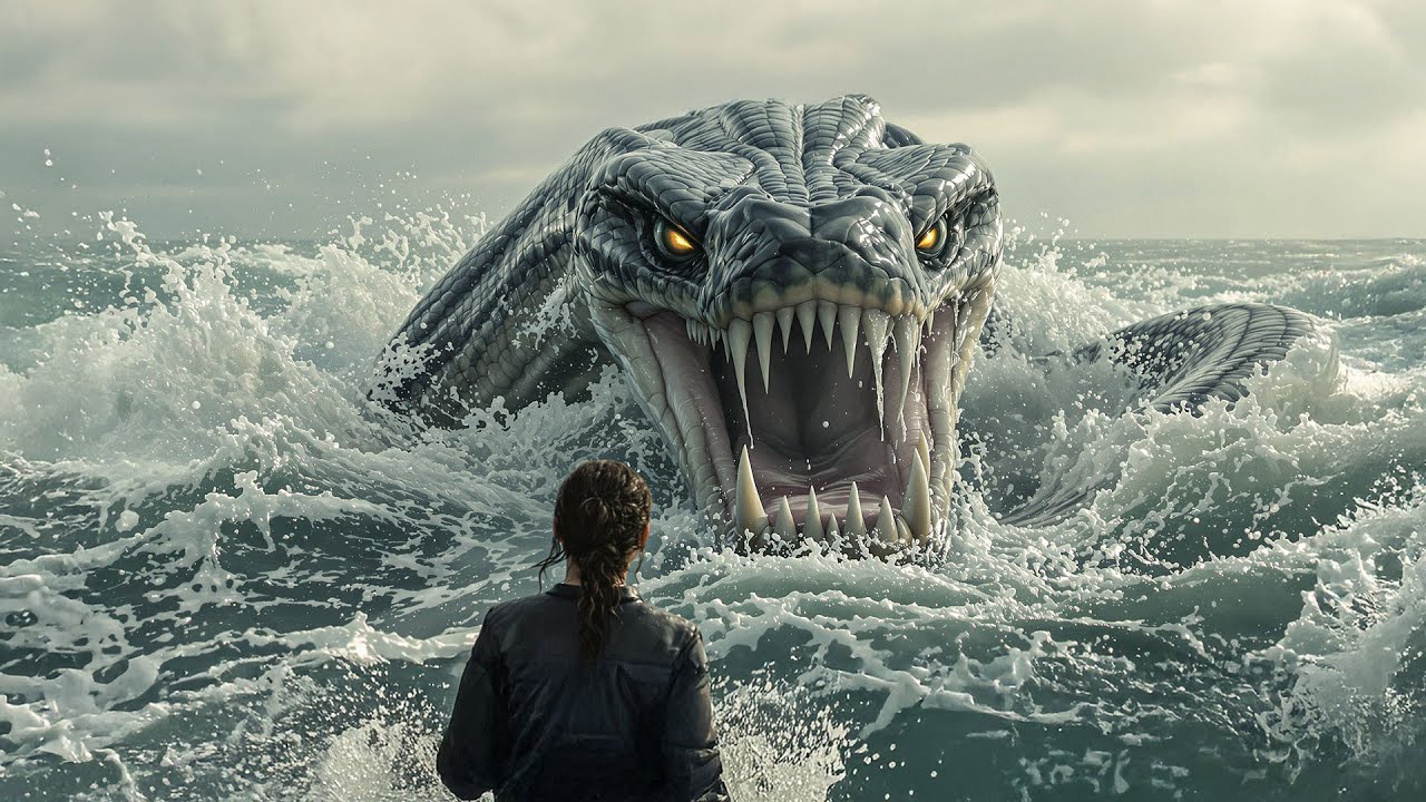 ثعبان بيطلع من المياه وبيهجم علي مصوره | ملخص فيلم deep sea python ...