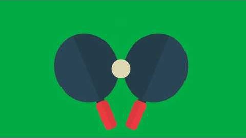 Table Tennis Paddles and Balls Animated Green Screen