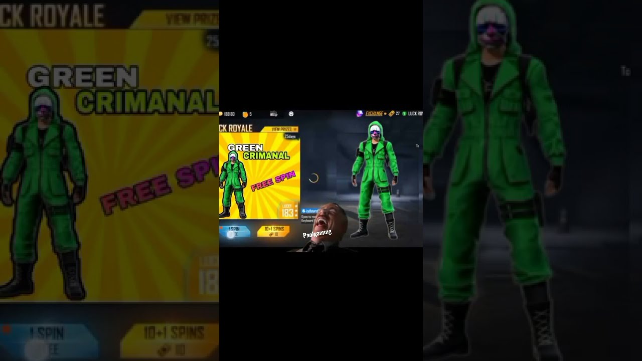 green criminal bundle return in free fire luck royale😱