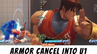 Super Street Fighter 4 Guy and El Fuerte Armor Cancel into Ultra 1