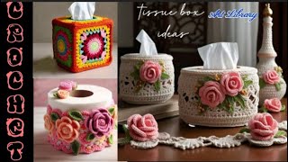 crochet tissue box ideas knitted with wool (share unique ideas)