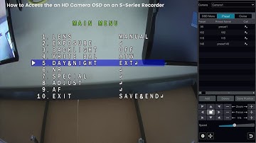 TUTORIAL - How to access an HD Camera OSD on an S Series Recorder