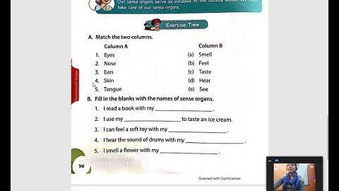 Grade 1 EVS My Sense Organs video explanation and  solution of exercise.