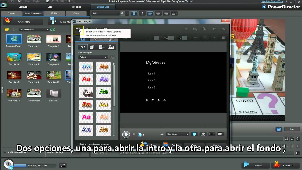PowerDirector 10 Tutorial - Como crear menús 3D