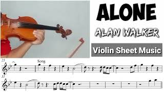 Alone - Alan Walker || Violin Cover With Sheet Music Resimi
