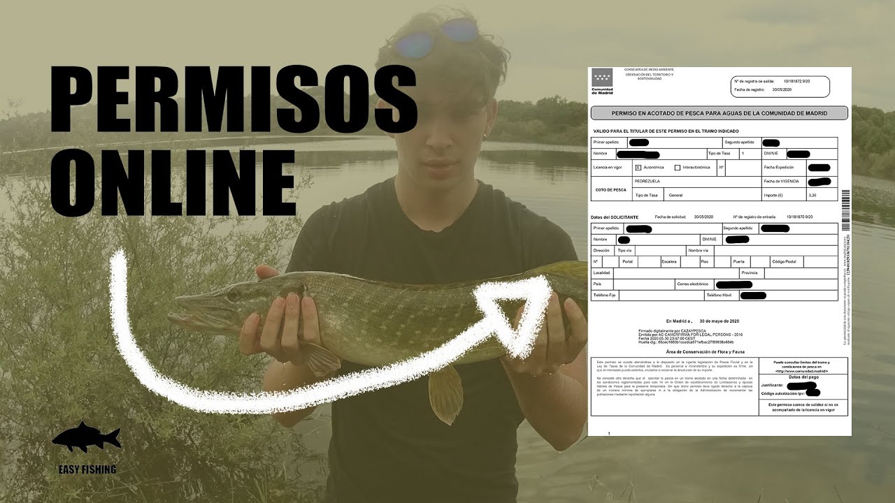 TUTORIAL para SACAR PERMISOS de PESCA ONLINE para Madrid (junio