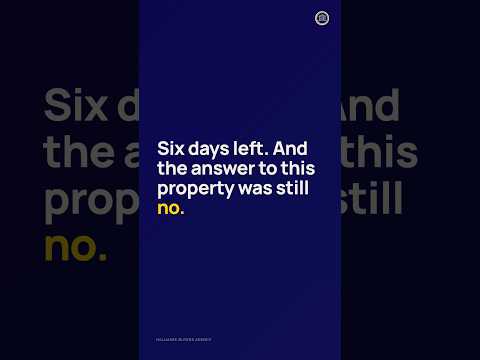 Six days left. The answer was still no | SMSF Property #shorts
