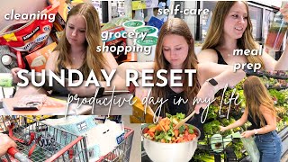 SUNDAY RESET: grocery haul, meal prep, clean with me | productive day in my life