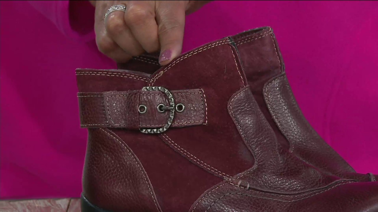 earth origins leather and suede ankle boots