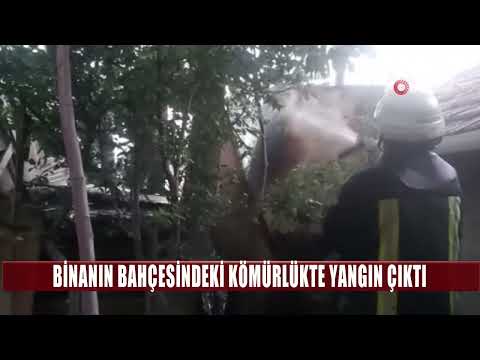 BİNANIN BAHÇESİNDEKİ KÖMÜRLÜKTE YANGIN ÇIKTI