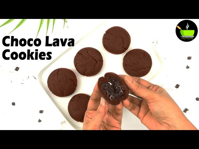 Eggless Chocolate Filled Cookies Recipe | Eggless Choco Fill Cookies | Chocolate Lava Cookie Recipe | She Cooks