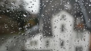 Rain Sounds on a Window  Rain with Thunder on a Roof Window for falling Asleep and Relaxing