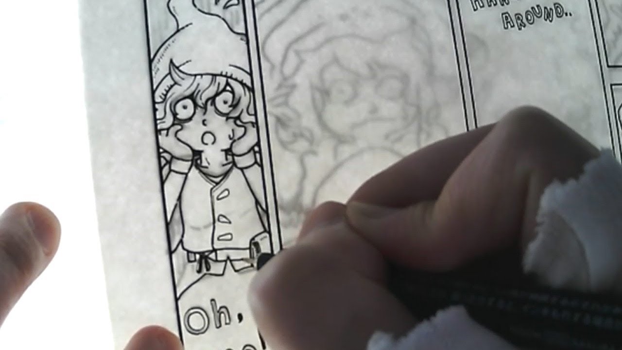 Manga production video "inking elf boy" (Fast forward ver.)