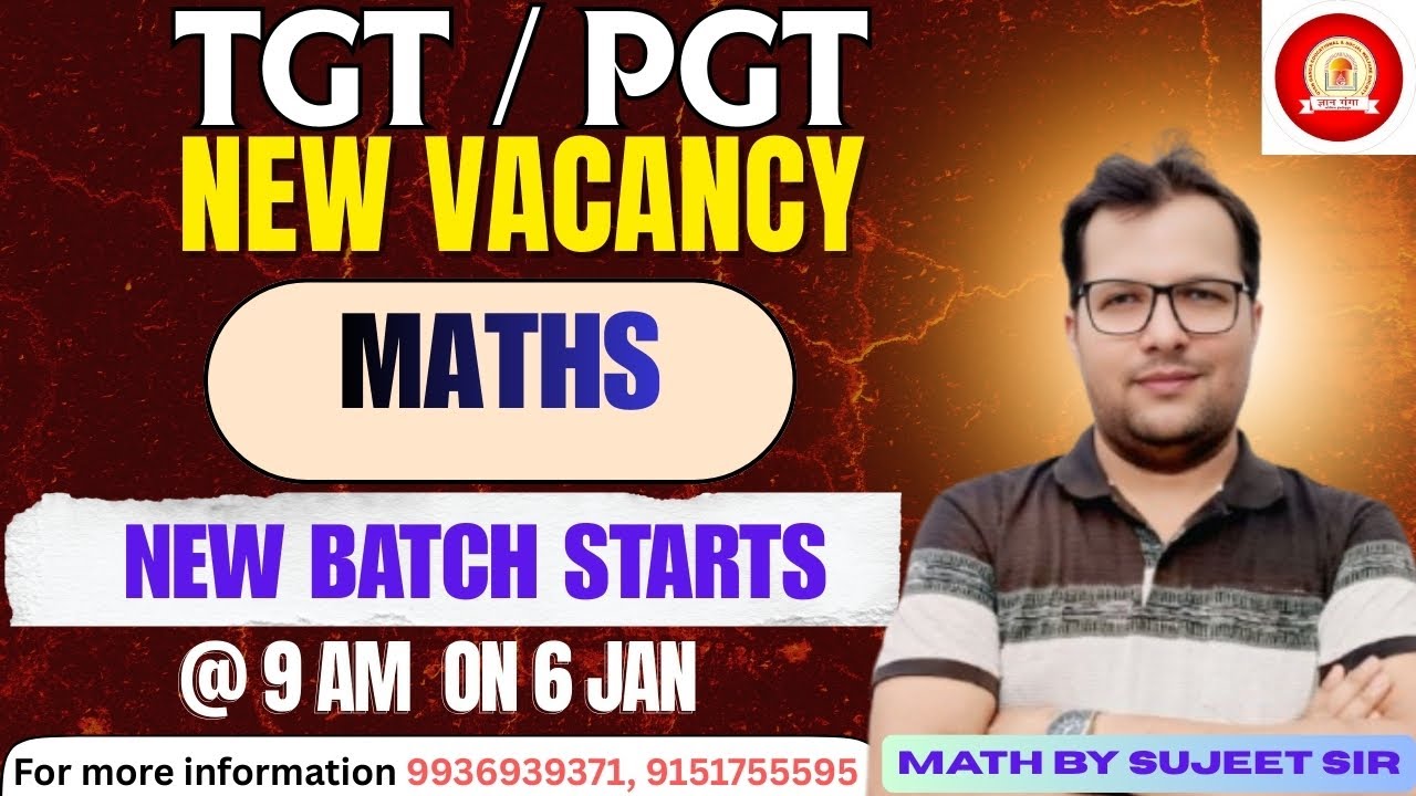TGT PGT -2026 || MATHS || DEMO CLASS 06 ||  - BY SUJEET SIR 