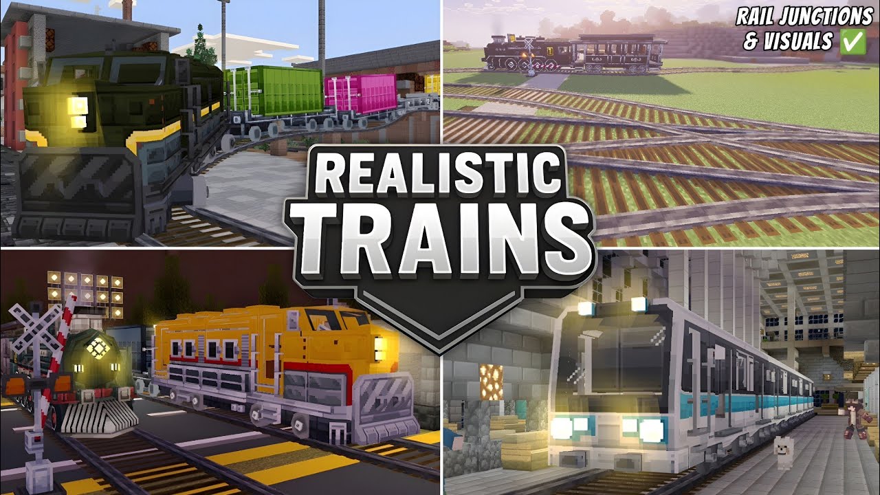 Real Train Minecraft Realistic Trains Add-On Review in Minecraft Bedrock | Most Realistic ...