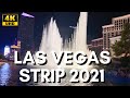 [4K] Las Vegas Strip 2021 - Virtual Walking Tour at night - Treadmill Video - Binaural Sound