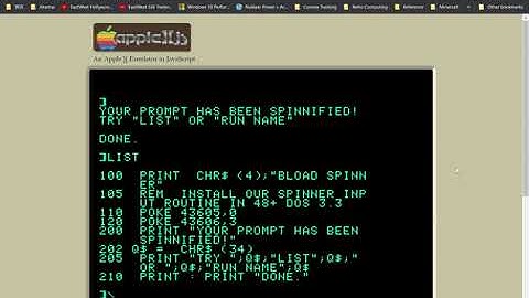 Apple II Spinning Prompt Demo
