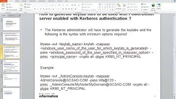 How to generate keytab files to be used with PowerCenter server enabled with Kerberos authentication