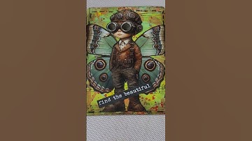 Mixed media steampunk   #atc Elements from @MaremiSmallArt #papershea #asmr #collageart