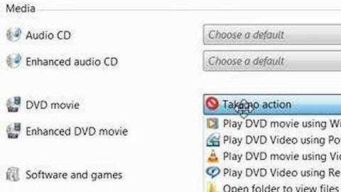 How to disable CD DVD Autoplay in Microsoft Vista?