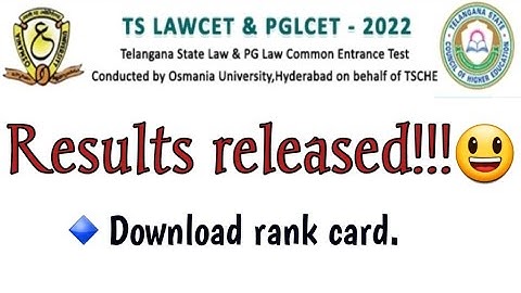 Ts LAWCET 2022 results are released!!!| TS LAWCET 2022 results.