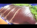 Eating Japanese food Sashimi "Sumibiyaki Katsuo no tataki" (ASMR)