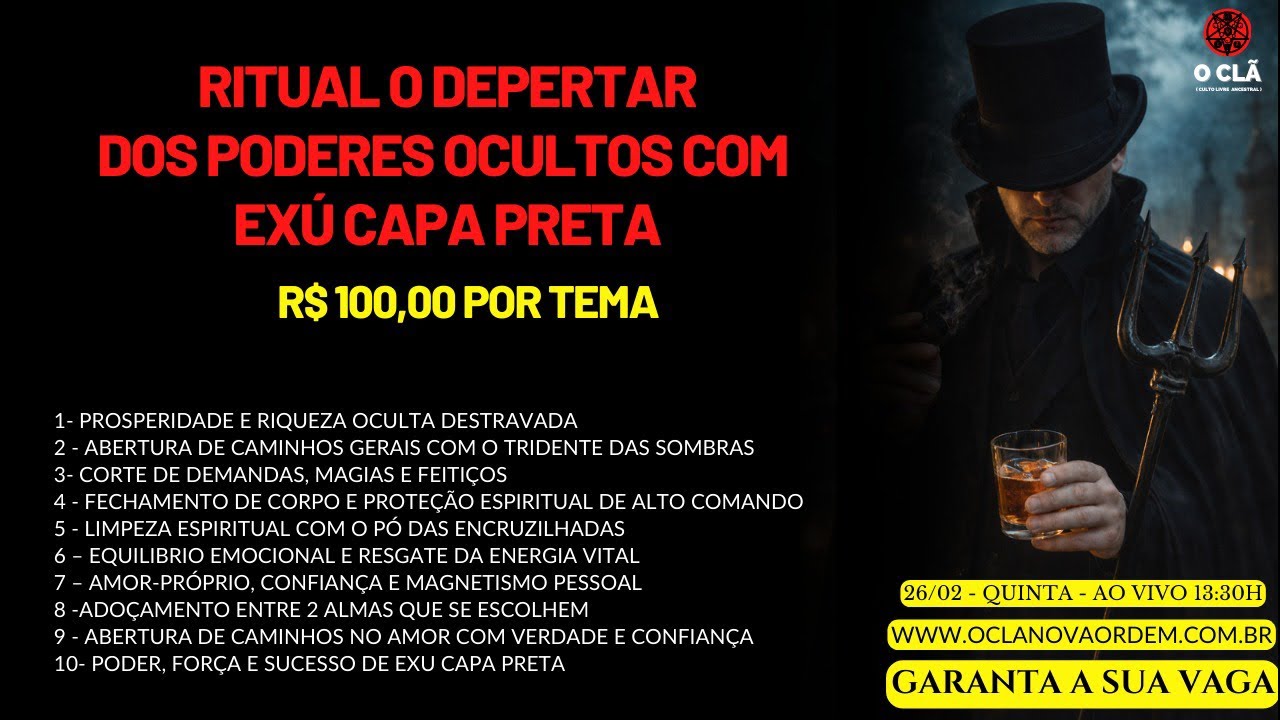 Ritual O Despertar dos Poderes Ocultos com Exú Capa Preta | O CLÃ