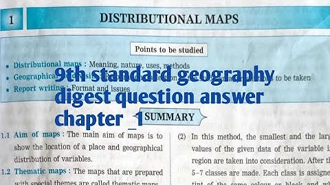 9th standard geography digest question answer chapter _1 DISTRIBUTIONAL MAPS || Maharashtra board 😊