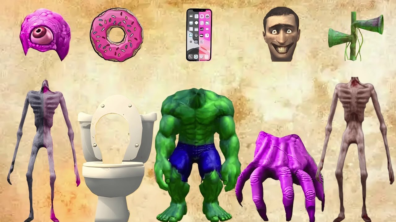 WRONG HEADS SIREN HEAD CAR, GREEN HOUSE HEAD, SCARY HOUSE, SIREN HEAD DOUBLE, SIREN HEAD THUNDERBOLT