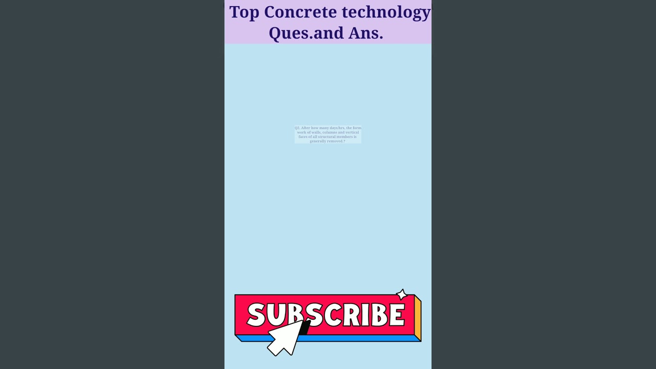 Top concrete technology Ques.and Ans. || best MCQ from concrete