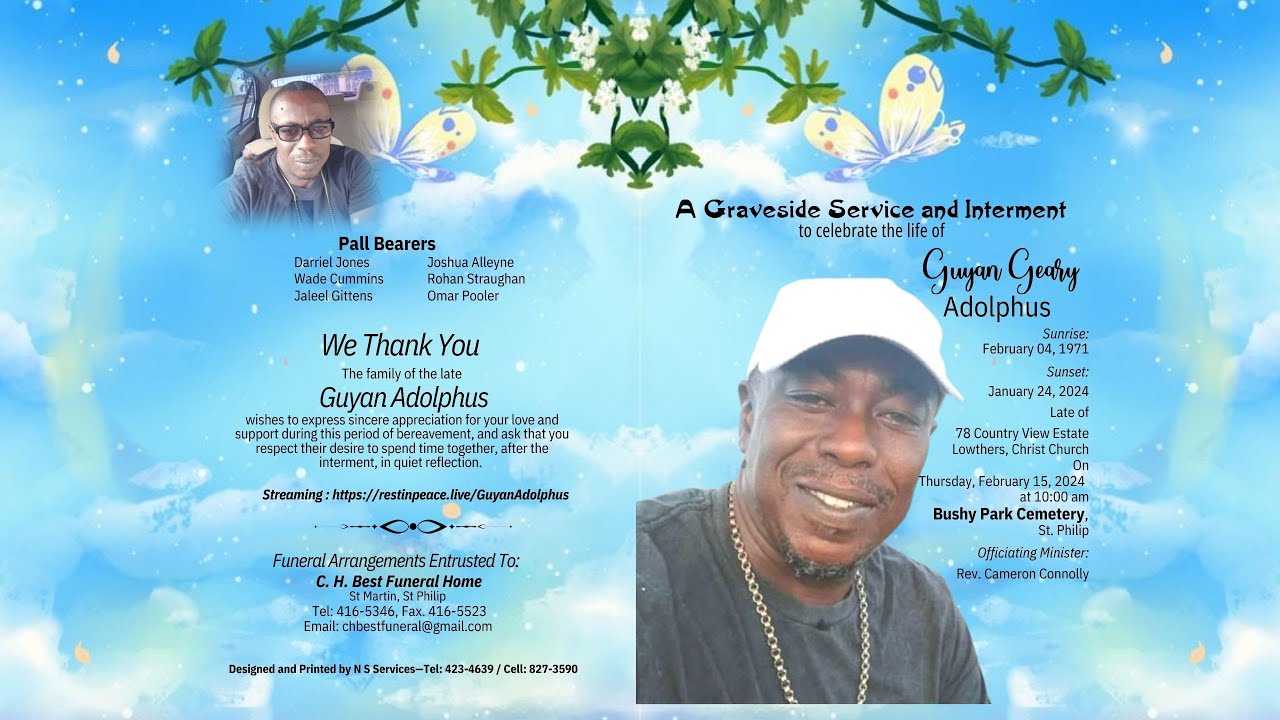 Live Stream of Funeral Service for Guyan Geary Adolphus - YouTube