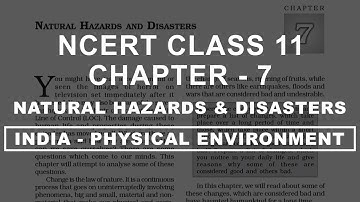 Natural Hazards and Disasters - Chapter 7 Geography NCERT class 11