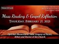 Today's Catholic Mass Readings and Gospel Reflection - Thursday, February 27, 2025
