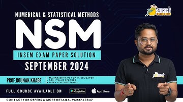 NSM Insem Exam Paper Solution September 2024 Pune University | FULLY SOLVED | Aalsi Engineer Special