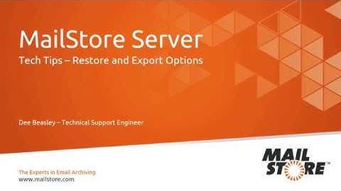 Tech Tips: Restore and Export Options
