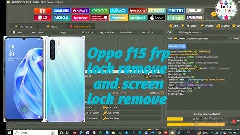 oppo f15 frp lock remove unlocktool # screen lock remove unlocktool new security preloader auth