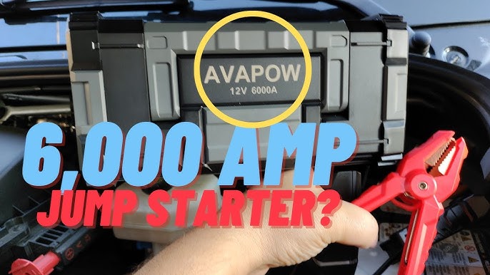 AVAPOW 6000A Car Battery Jump Starter(for All Gas or up to 12L Diesel)  Powerful Car Jump Starter with Dual USB Quick Charge and DC Output,12V Jump  Pack with Built-in LED Bright Light 