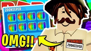 ZOOKEEPER *HACKS* INTO GAME AND *SCAMS* ALL OF  MY SECRET PETS IN ROBLOX BUBBLEGUM SIMULATOR!!