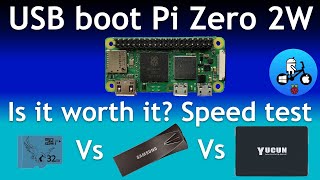 Usb boot Raspberry Pi zero 2w. Speed tests SSD Vs SD Vs USB drive.