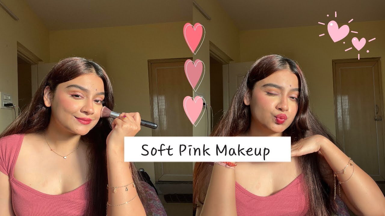 Soft subtle pink makeup tutorial #makeup #makeuptutorial #softglamlook #pinkeye #YouTube 