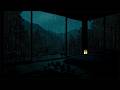 Midnight Forest Rain and Thunder Sounds Outside the Window | Dark, Cozy Sounds for Deep Sleep