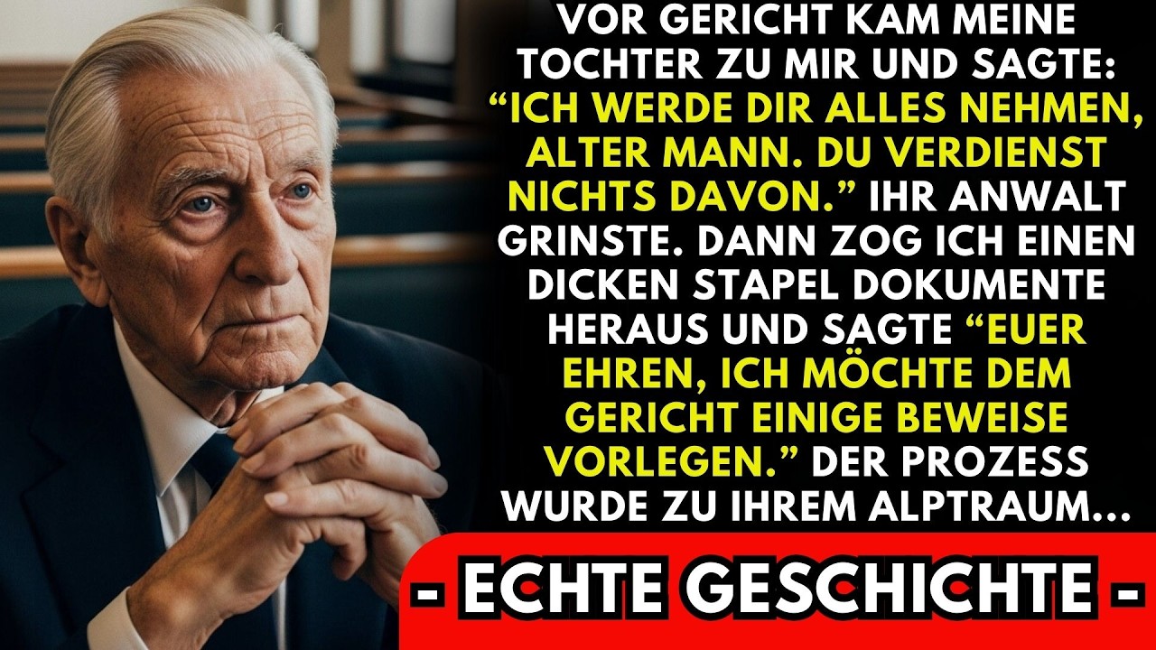 Ich dachte, ich hätte meine Tochter mein Leben lang gekannt – bis sie vor Gericht stand und mit eiskaltem Blick sagte: „Ich werde dir alles wegnehmen, alter Mann.“ Sechs Monate zuvor war sie...